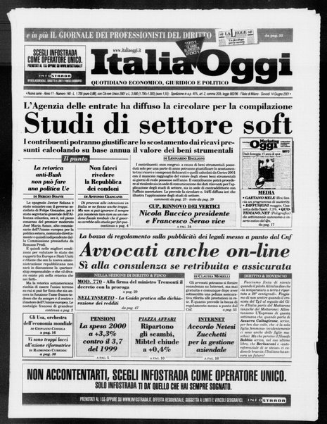 Italia oggi : quotidiano di economia finanza e politica